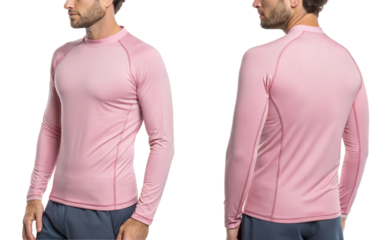stylish mockup of pink rashguard designed for active wear, perfect for outdoor sports and water activities