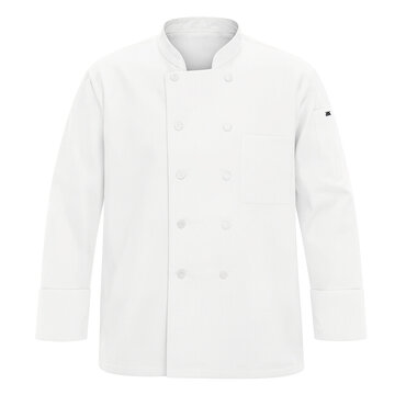 Isolated white double breasted chefs coat for professional culinary themes