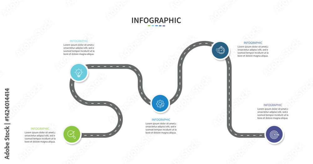 Aufkleber infographic design template. timeline concept with 5 steps. can be used for workflow layout