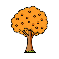orange tree icon, orange tree vector illustration-simple illustration of orange tree, perfect for orange tree logos and icons