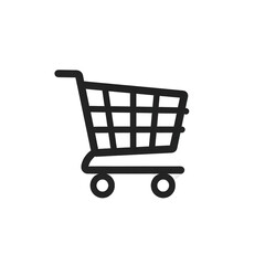 A minimalist shopping cart icon representing online shopping, set against a plain background, ideal for e-commerce applications and digital marketing , isolated on white or transparent png