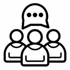 Group Chat black outline icon without background