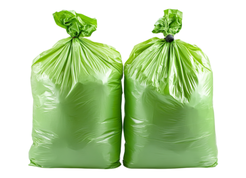 two green trash
