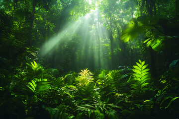 Fototapeta premium lush tropical rainforest,