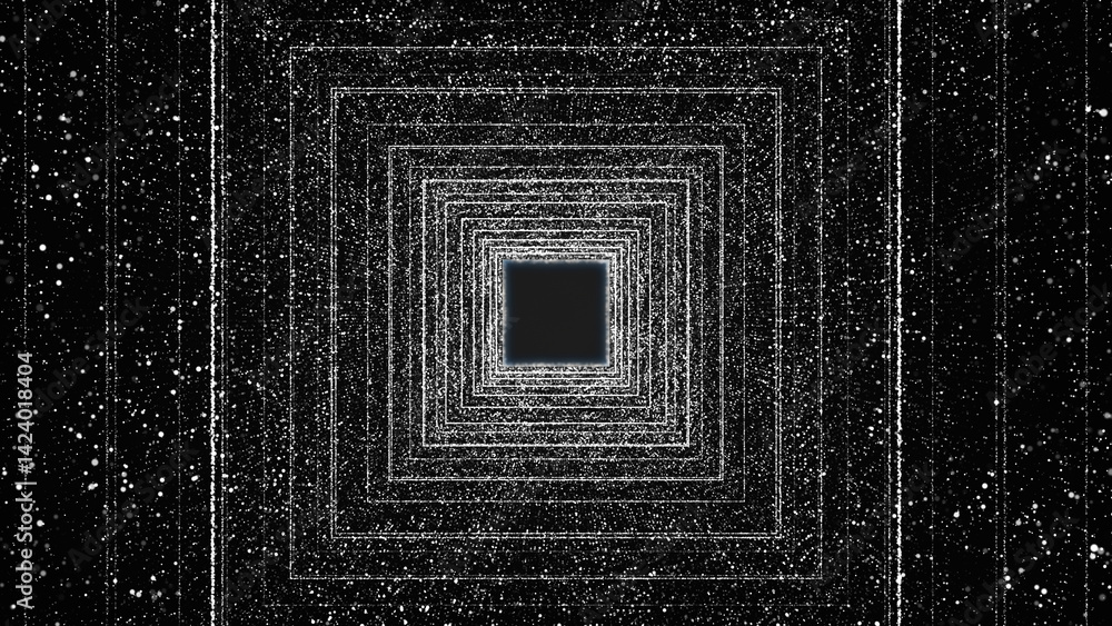 Aufkleber black and white tunnel background. corridor on black background. data flow information. digital comm