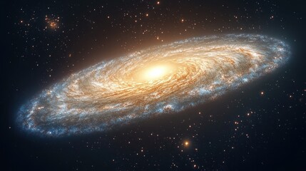 Obraz premium Spiral Galaxy in Deep Space. Vast cosmic swirl of light and color, showcasing intricate spiral arms, nebulae, and distant stars, against a backdrop of a star-studded night sky