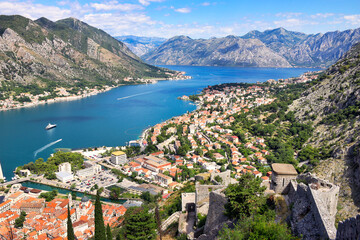 Bay of Kotor in summer landscape,old town Kotor, Montenegro