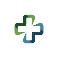 Vector Medical Cross Logo Icon with Gradient Style for Healthcare and Hospital Branding