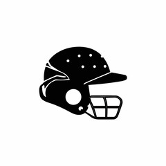 Fototapeta premium black and white minimalist vector logo silhouette of american football helmet