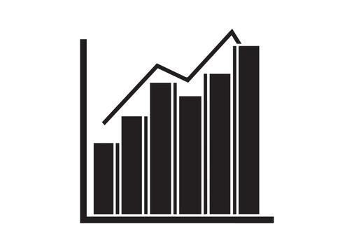 recommend clip art: Growth bar chart Icon, Growing graph silhouette vector