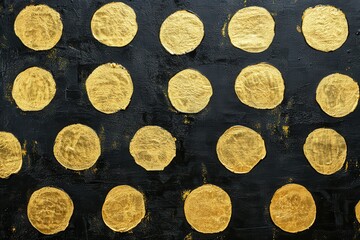 Gold polka dots on dark background