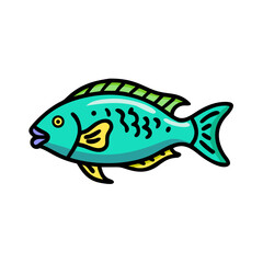 parrotfish icon, parrotfish vector illustration-simple illustration of parrotfish, perfect for parrotfish logos and icons