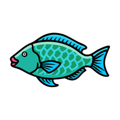 parrotfish icon, parrotfish vector illustration-simple illustration of parrotfish, perfect for parrotfish logos and icons