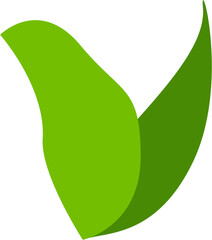 Simple leaf vector with green color. Perfect for eco-friendly designs or nature-themed projects.