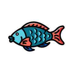 parrotfish icon, parrotfish vector illustration-simple illustration of parrotfish, perfect for parrotfish logos and icons