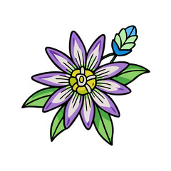 passionflower flower icon, passionflower flower vector illustration-simple illustration of passionflower flower, perfect for passionflower flower logos and icons