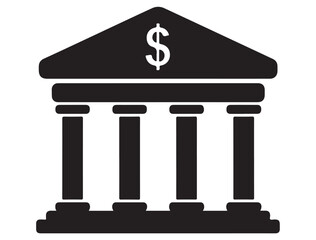 BANK SILHOUETTE WHITE BACKGROUND