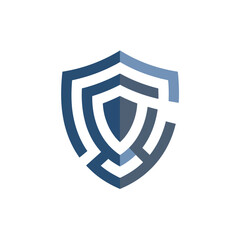 Modern Vector Digital Shield Logo Isolated for Security and Tech Industry Branding
