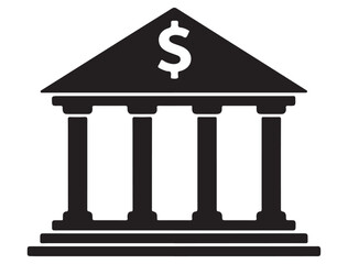 BANK SILHOUETTE WHITE BACKGROUND