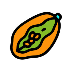 pawpaw fruit icon, pawpaw fruit vector illustration-simple illustration of pawpaw fruit, perfect for pawpaw fruit logos and icons