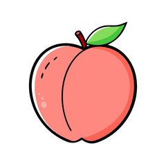 peach icon, peach vector illustration-simple illustration of peach, perfect for peach logos and icons