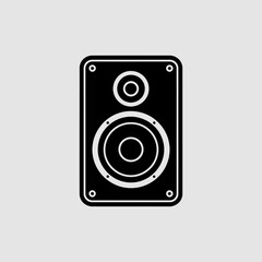 Black Speaker Icon - Audio Sound System, Studio Equipment Illustration