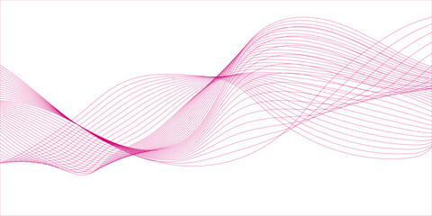 Abstract vector background with light pink wavy lines. light pink wave backgroundpink lines vector illustration. Technology, data science frequency gradient lines on transparent background.