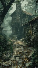 Mysterious abandoned village path