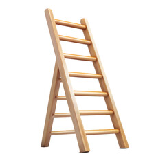 wooden ladder isolated on white
