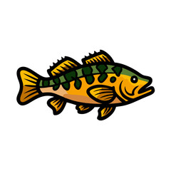peacock bass icon, peacock bass vector illustration-simple illustration of peacock bass, perfect for peacock bass logos and icons