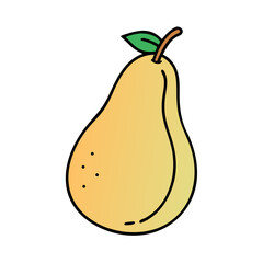 pear icon, pear vector illustration-simple illustration of pear, perfect for pear logos and icons