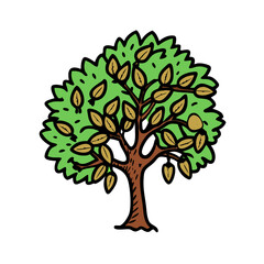 Obraz premium pecan tree icon, pecan tree vector illustration-simple illustration of pecan tree, perfect for pecan tree logos and icons