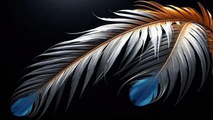 Fototapeta premium Two feathers, colorful and elegant