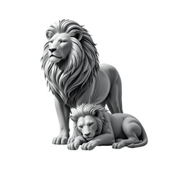 2 black 3D lion icon