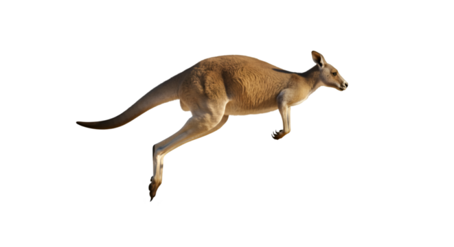 Red kangaroo powerful leap