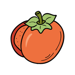 persimmon fruit icon, persimmon fruit vector illustration-simple illustration of persimmon fruit, perfect for persimmon fruit logos and icons