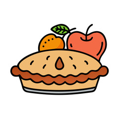 pie apple or pumpkin icon, pie apple or pumpkin vector illustration-simple illustration of pie apple or pumpkin, perfect for pie apple or pumpkin logos and icons