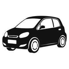 Fototapeta premium compact car shilhotee vector isolated on white background