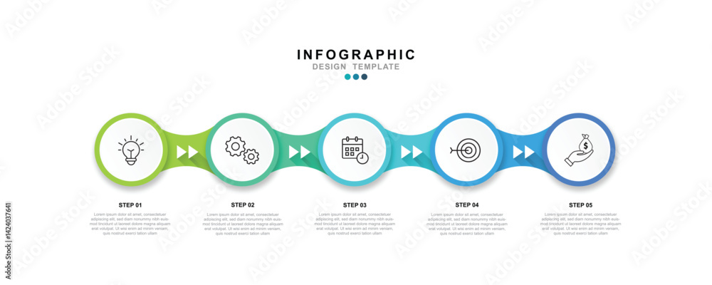 Fototapete vector infographic label design template with icons and 5 options or steps. for your business data. 