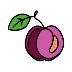 plum icon, plum vector illustration-simple illustration of plum, perfect for plum logos and icons