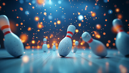 bowling ball and pins