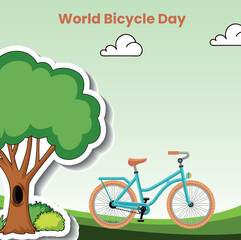  Vector graphic celebrate world bicycle day posters and banner design template