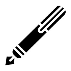 Fountain Pen Vector Glyph Icon Design