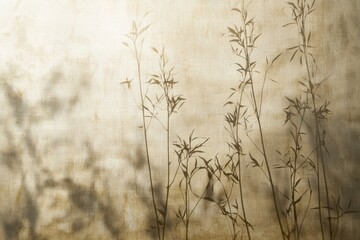 Obraz premium The Beautiful and Elegant Silhouette of Delicate Plants Set Against a Soft Earthy Background