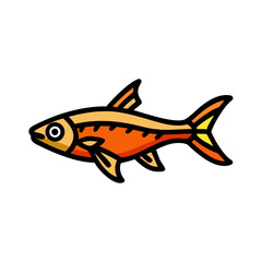 rasbora fish icon, rasbora fish vector illustration-simple illustration of rasbora fish, perfect for rasbora fish logos and icons
