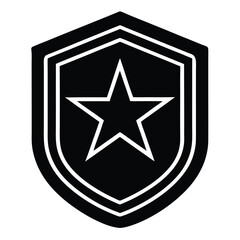 isolated Black vector army patch on white background