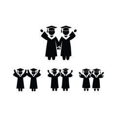 Graduation silhouettes. Good use for symbol, logo, web icon, mascot, sign, or any design 