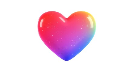 Obraz premium Heart Shape with Rainbow Gradient Colors on White Background