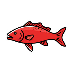 red drum redfish icon, red drum redfish vector illustration-simple illustration of red drum redfish, perfect for red drum redfish logos and icons