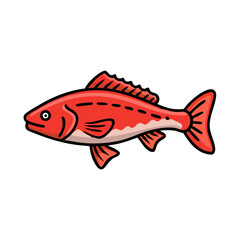 red drum redfish icon, red drum redfish vector illustration-simple illustration of red drum redfish, perfect for red drum redfish logos and icons